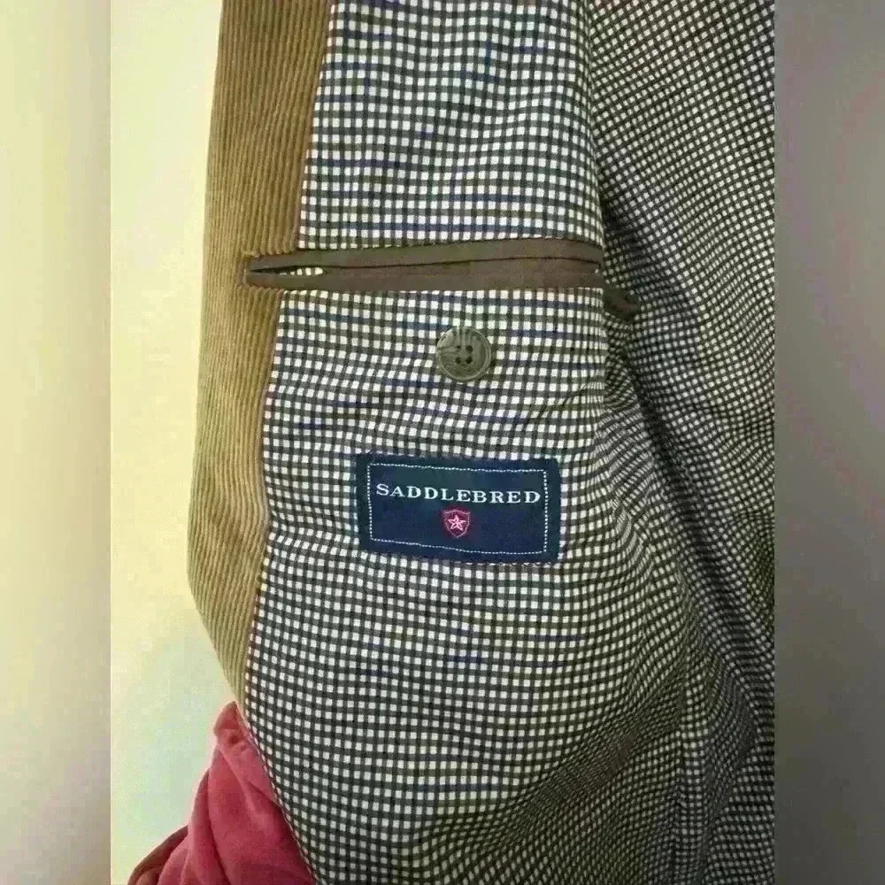 Saddlebred Blazer 44R  brown corduroy single breasted pocket